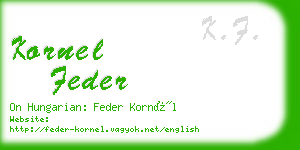 kornel feder business card